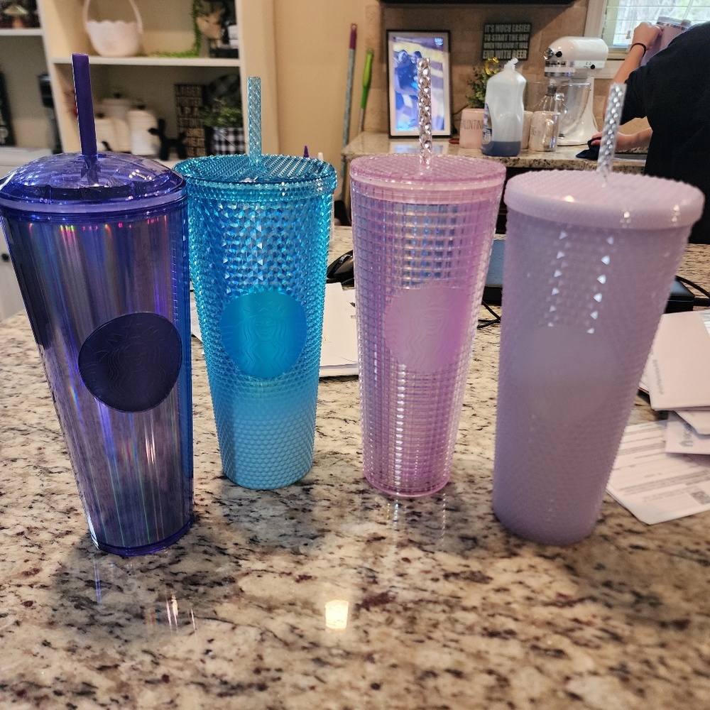 Starbucks Four Colorful Tumbler Cups